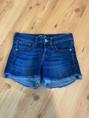 Express Dark Indigo Denim Cutoff Shorts